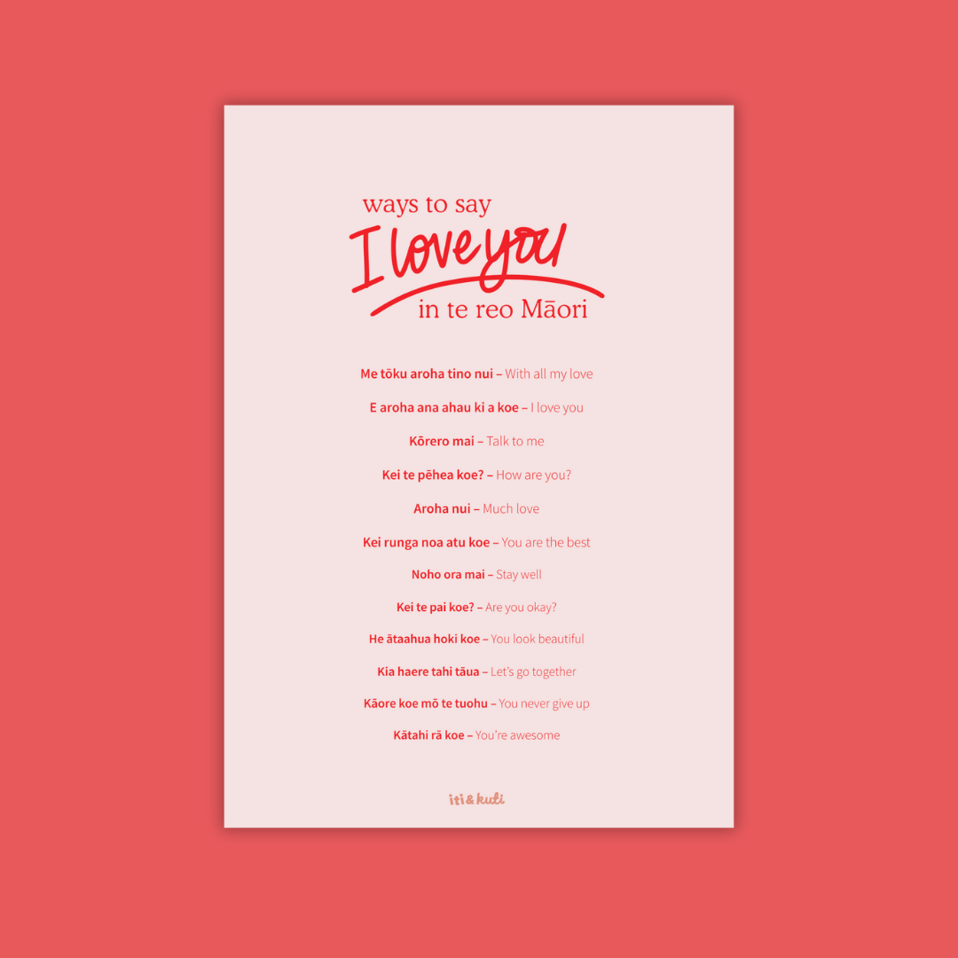 Ways to say 'I love you' in te reo Māori