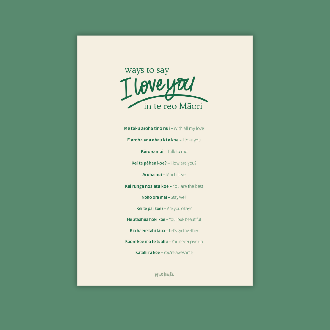 Ways to say 'I love you' in te reo Māori