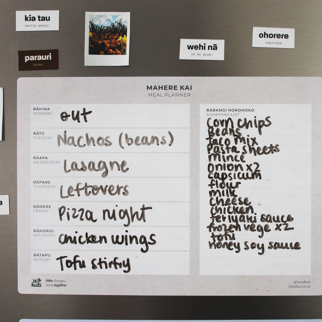 Mahere Kai o te Wiki • Weekly Meal Planner (A3 Magnetic Planner)