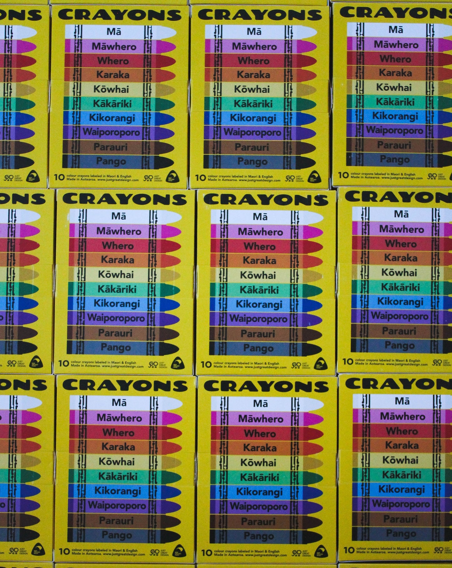 Te reo Māori pene hinu (crayons)